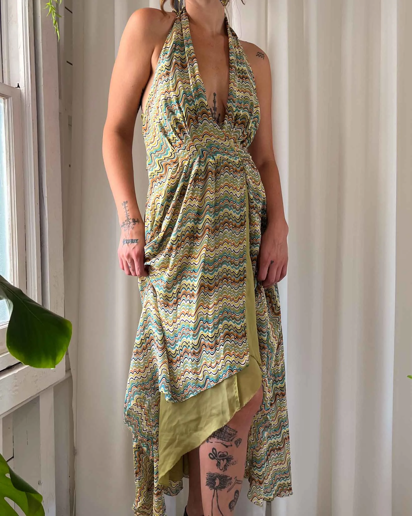 00s Nicole Miller Silk Wrap Dress | S