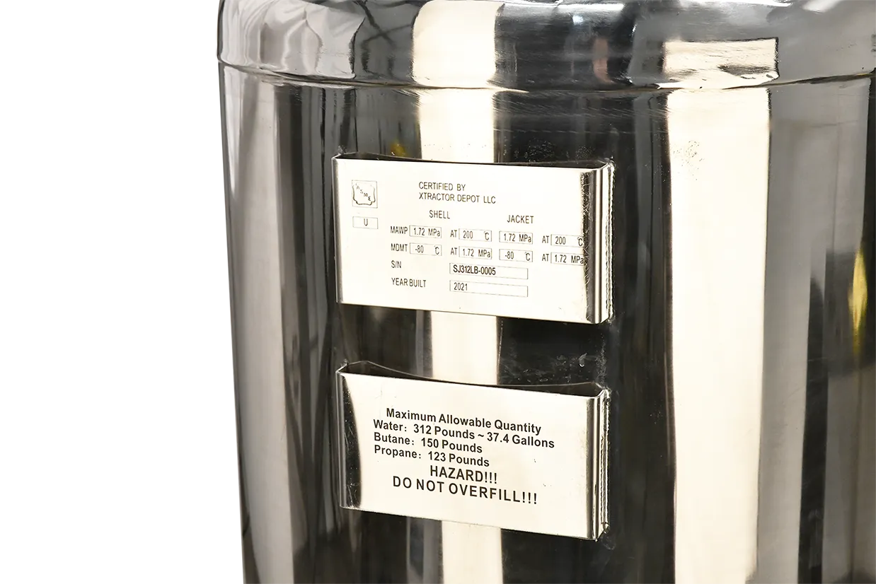 312lb ASME Single-Jacketed Solvent Tank or Collection Vessel | V1 | Assembled