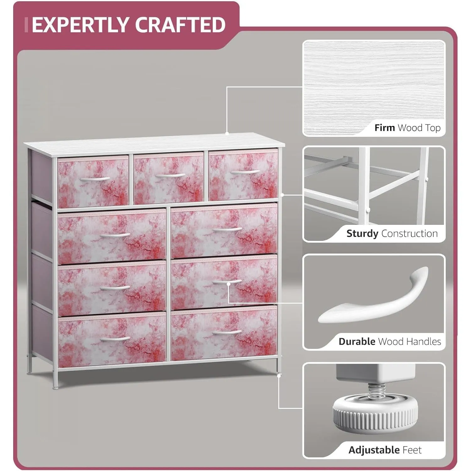 9 Drawer Wide Dresser