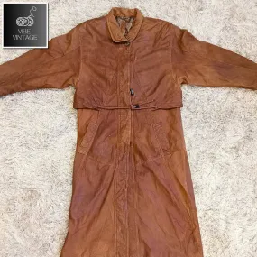 90s Vintage Bella Hadid Style Leather Trench Coats - 11 PCS