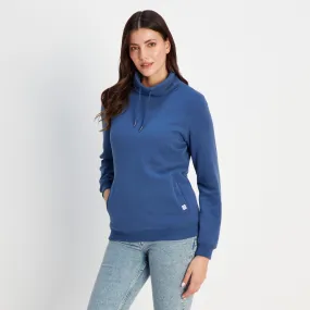 Abigail Womens Funnel Neck Sweat - Blueberry