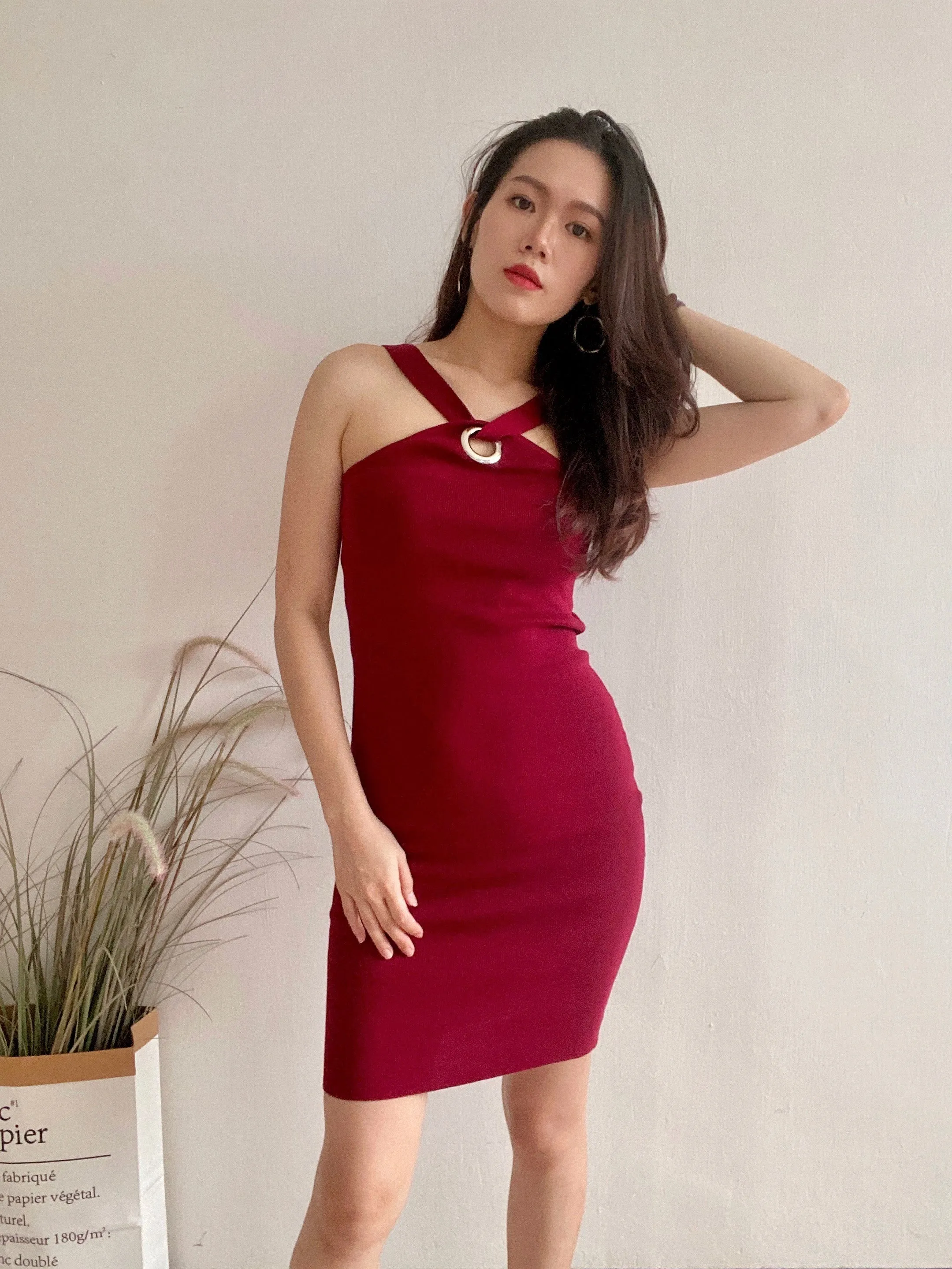 ACEWIN Halterneck Bodycon Dress (Free Size) 703083