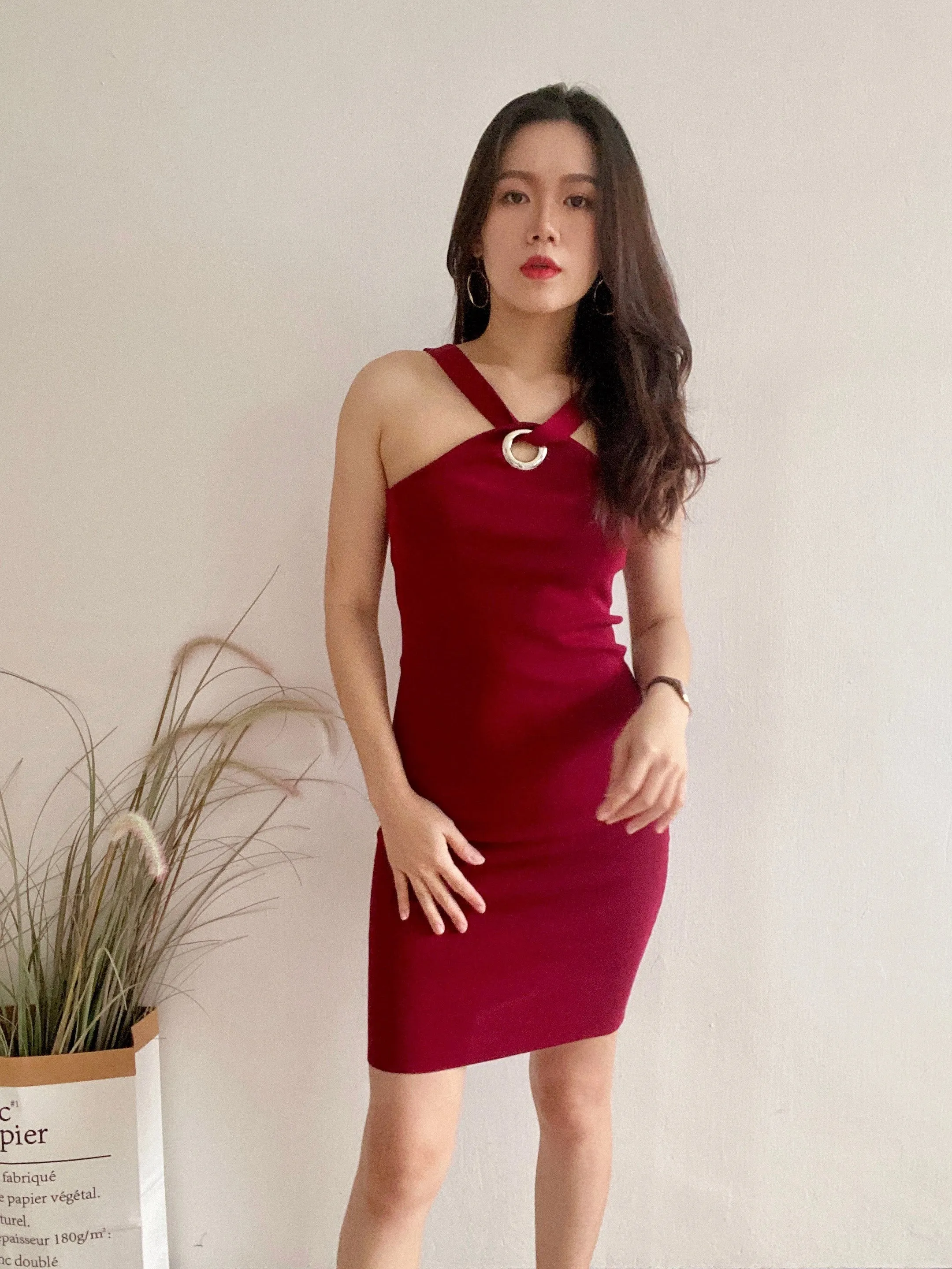 ACEWIN Halterneck Bodycon Dress (Free Size) 703083