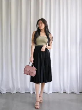 ACEWIN Waist Elastic Pleated Midi Skirt (Free Size) 601285