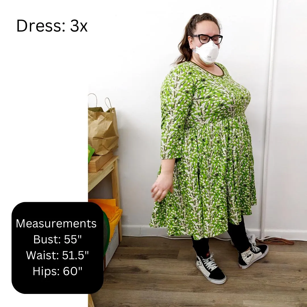 Adult's Heart Long Sleeve Dress With Gathered Skirt - 2 Left Size 3XL & 4XL