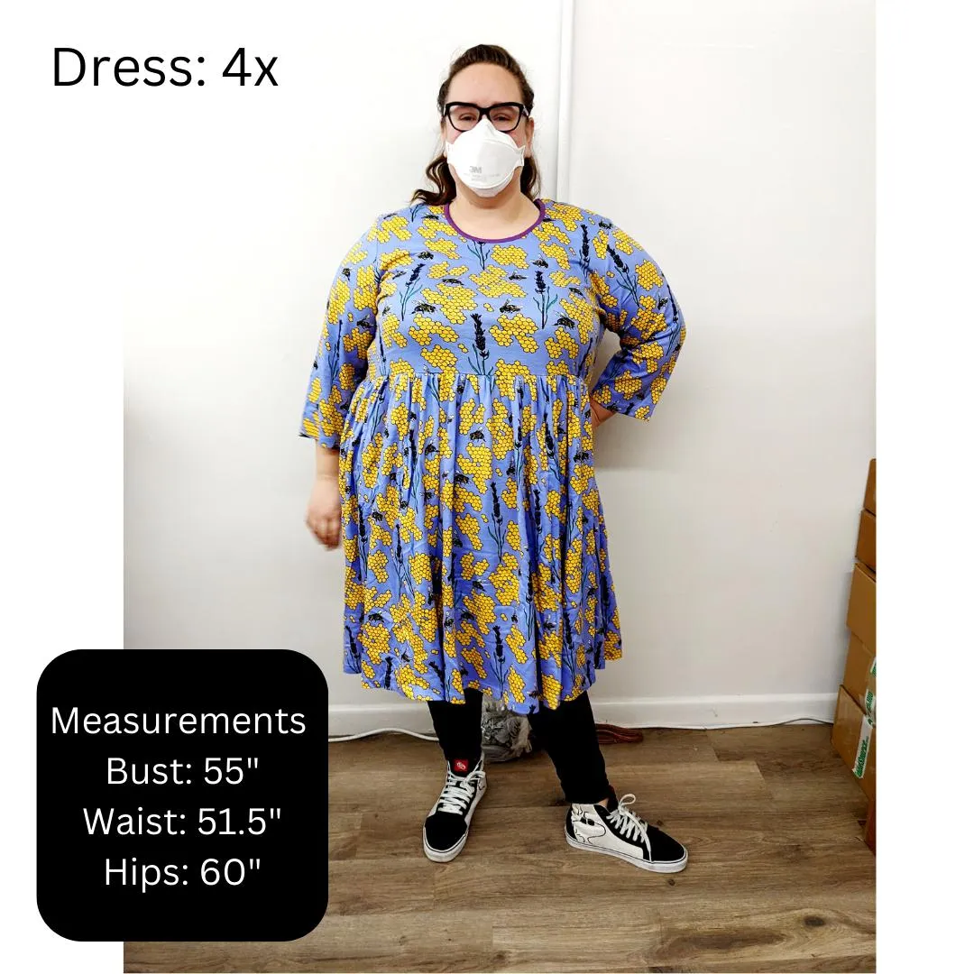 Adult's Heart Long Sleeve Dress With Gathered Skirt - 2 Left Size 3XL & 4XL