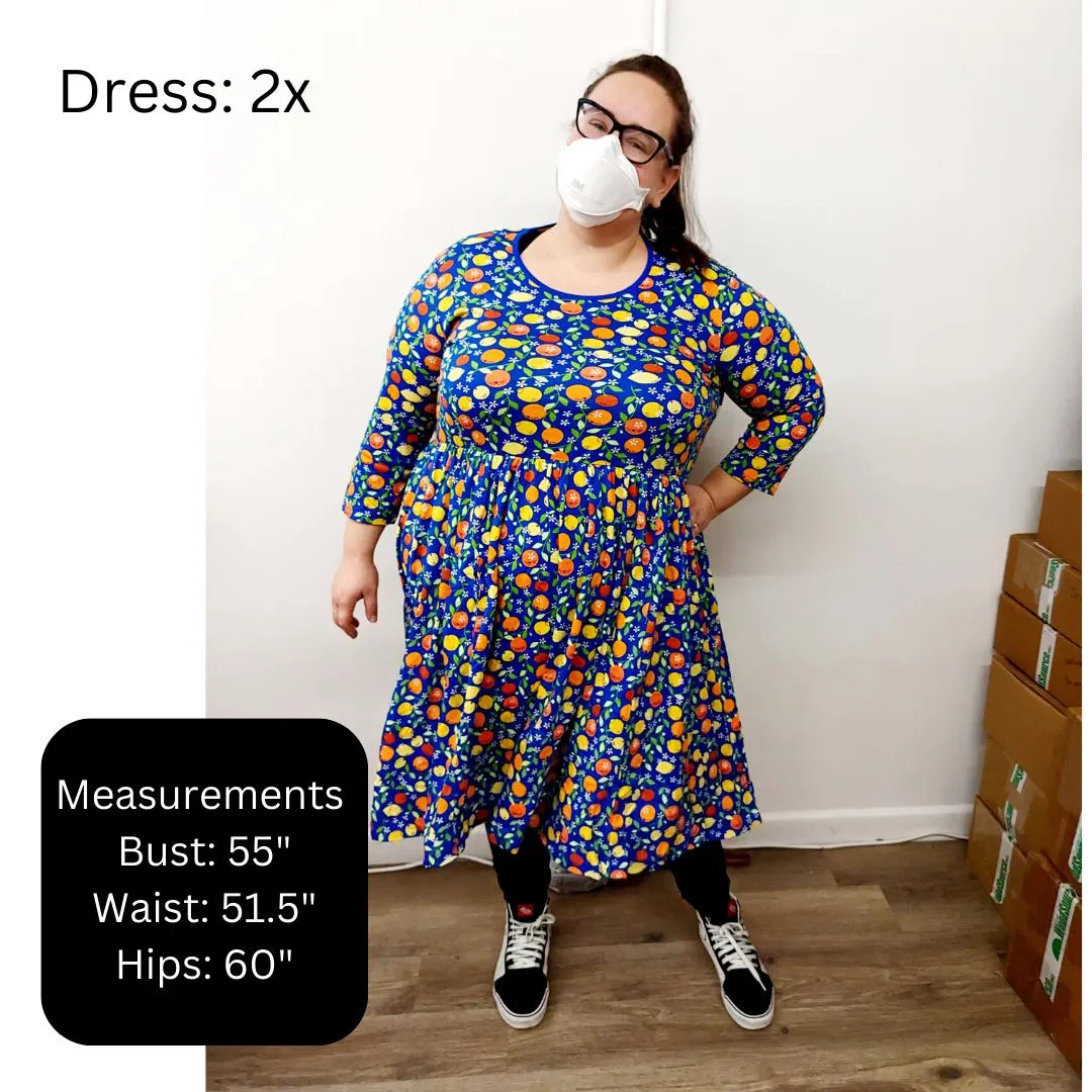Adult's Hiding Long Sleeve Dress With Gathered Skirt - 2 Left Size 3XL & 4XL