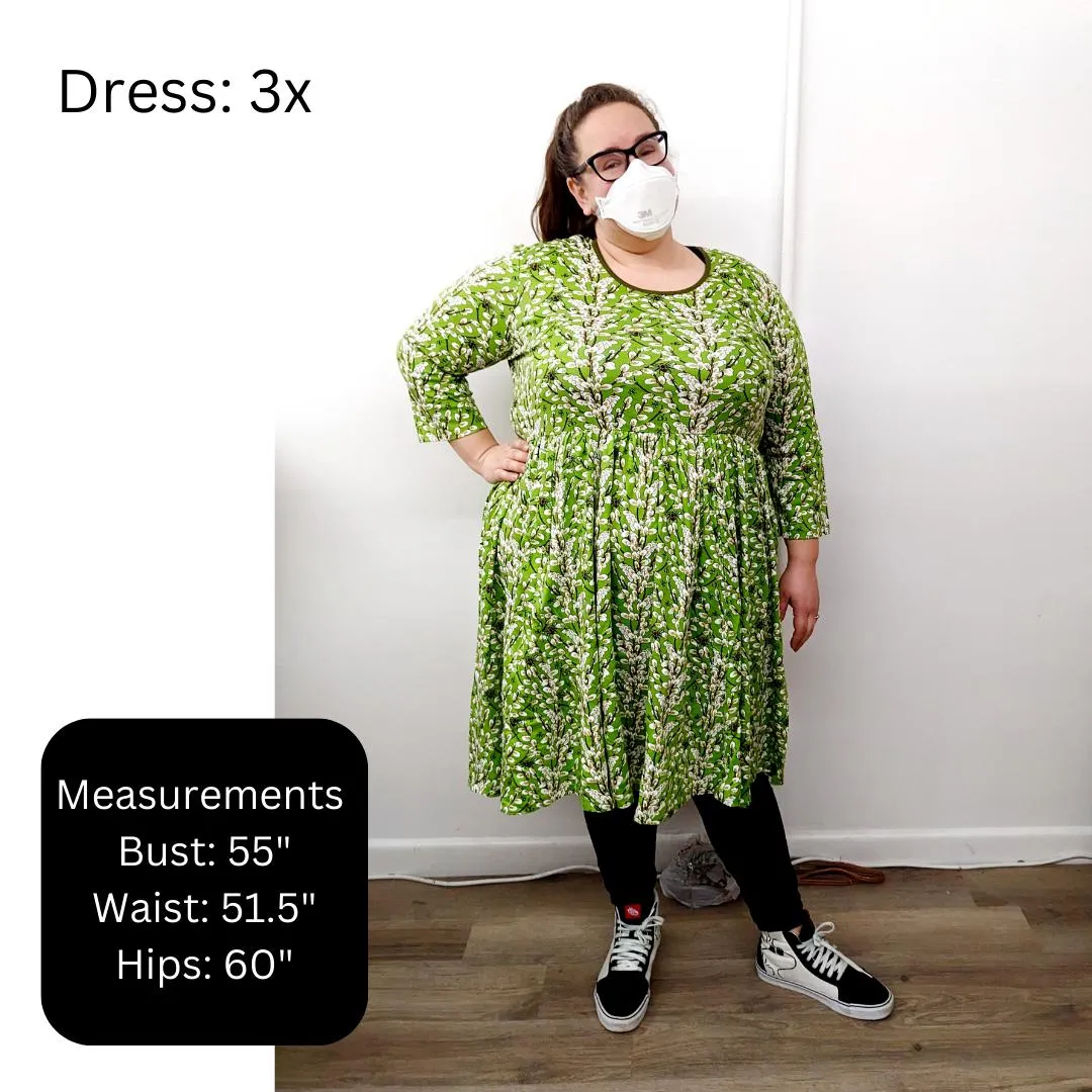 Adult's Hiding Long Sleeve Dress With Gathered Skirt - 2 Left Size 3XL & 4XL