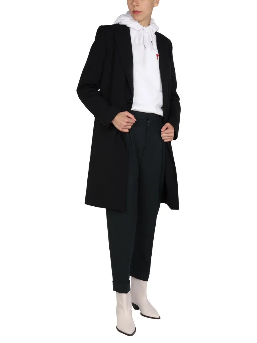 AMI Single-Breasted Mid-Length Coat