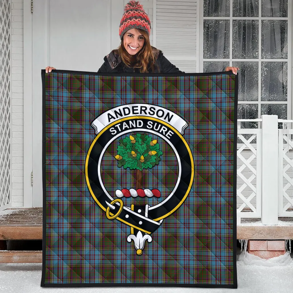 Anderson Tartan Quilt with Family Crest