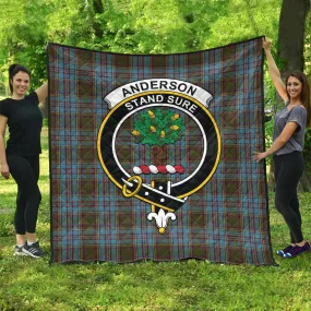 Anderson Tartan Quilt with Family Crest