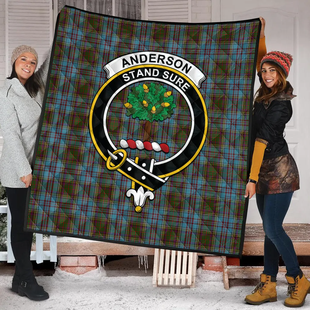 Anderson Tartan Quilt with Family Crest