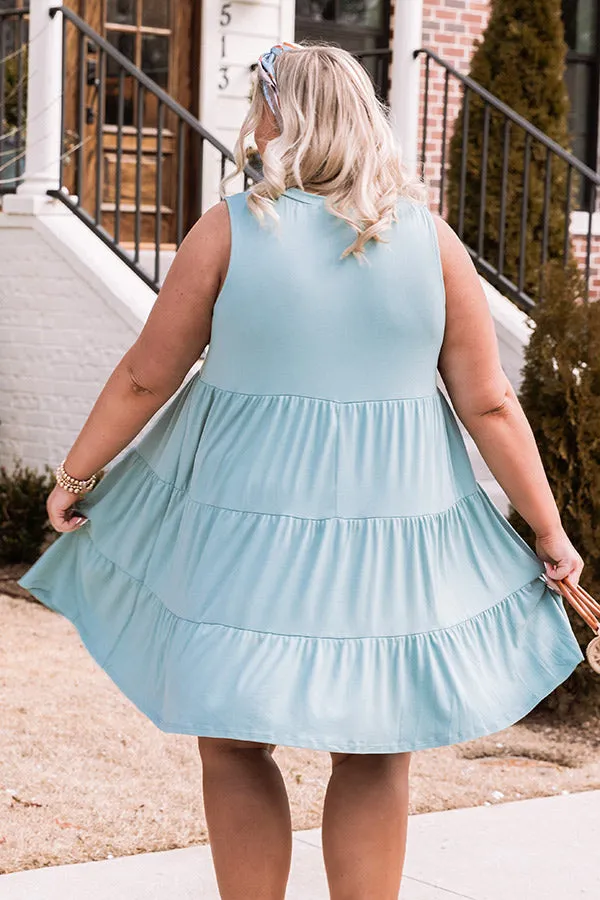 Apple Spiced Wishes Babydoll Dress In Ocean Wave  Curves