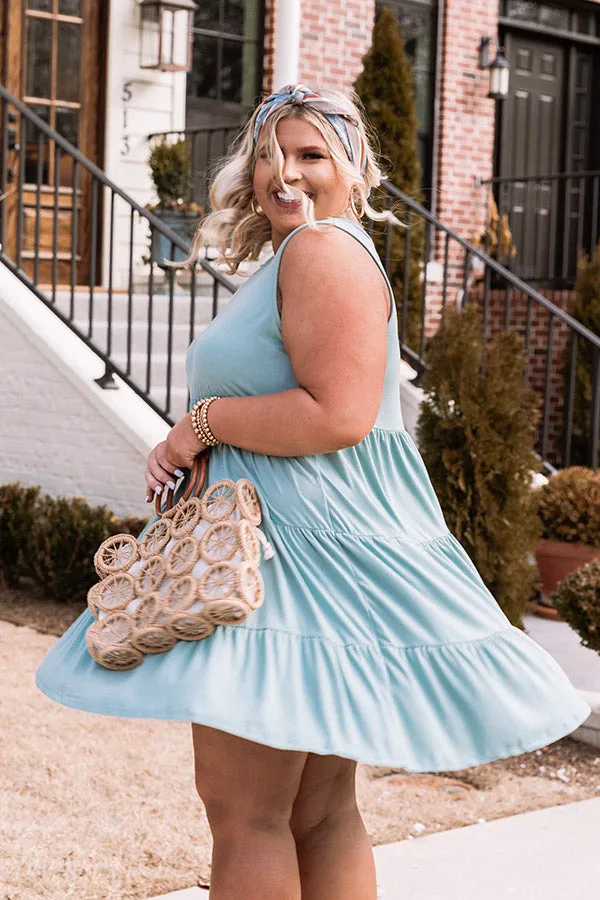 Apple Spiced Wishes Babydoll Dress In Ocean Wave  Curves
