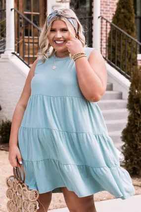 Apple Spiced Wishes Babydoll Dress In Ocean Wave  Curves