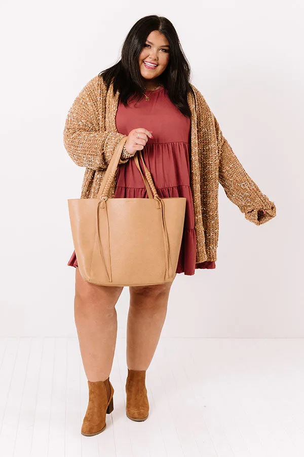 Apple Spiced Wishes Babydoll Dress In Sangria   Curves