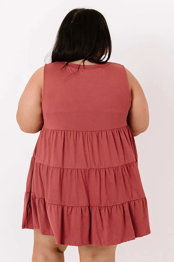 Apple Spiced Wishes Babydoll Dress In Sangria   Curves