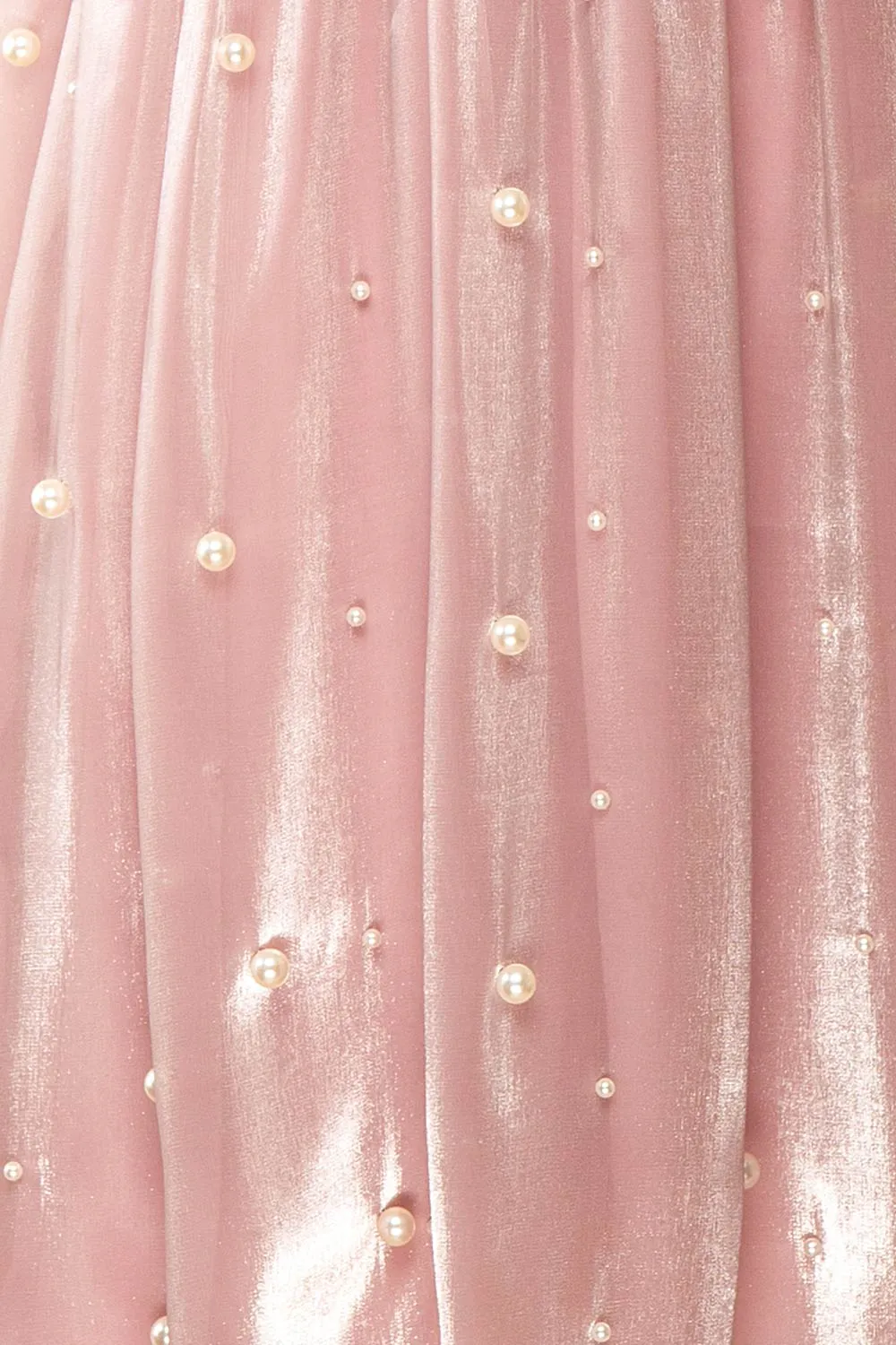 Ardelle | Short Mauve Babydoll Dress w/ Pearls