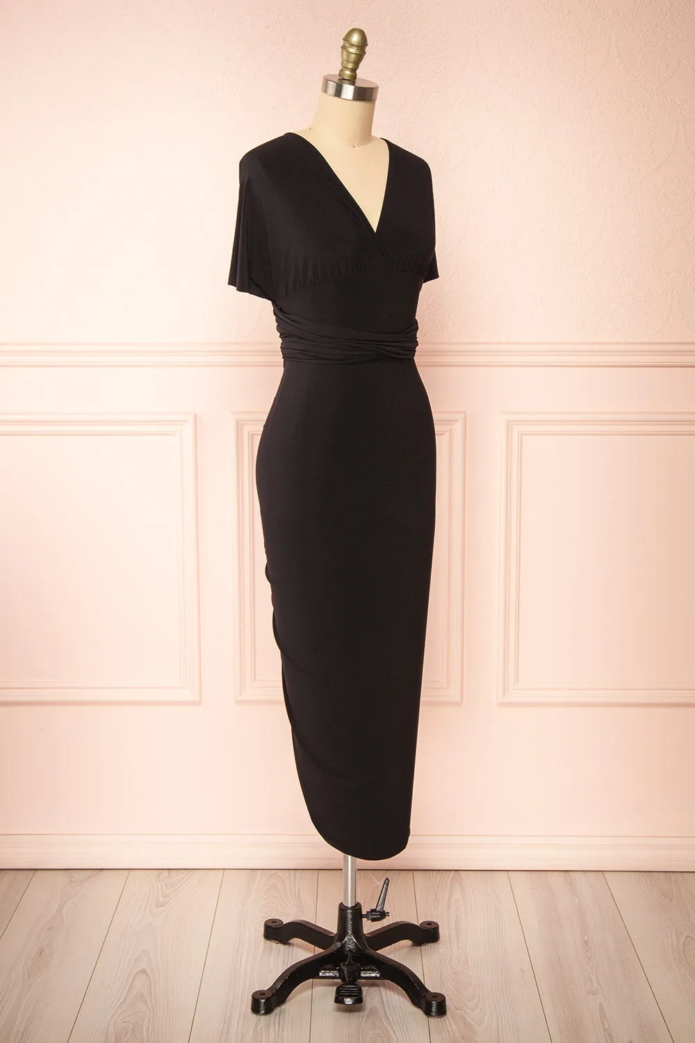 Aristella Black | Convertible Midi Dress