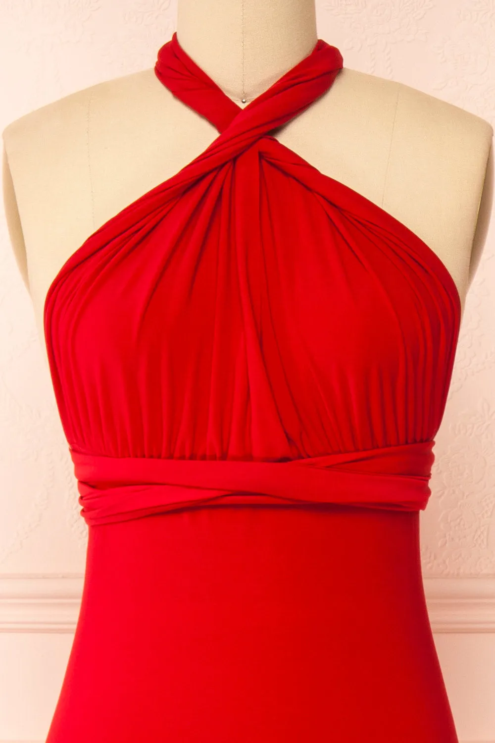 Aristella Red | Convertible Midi Dress