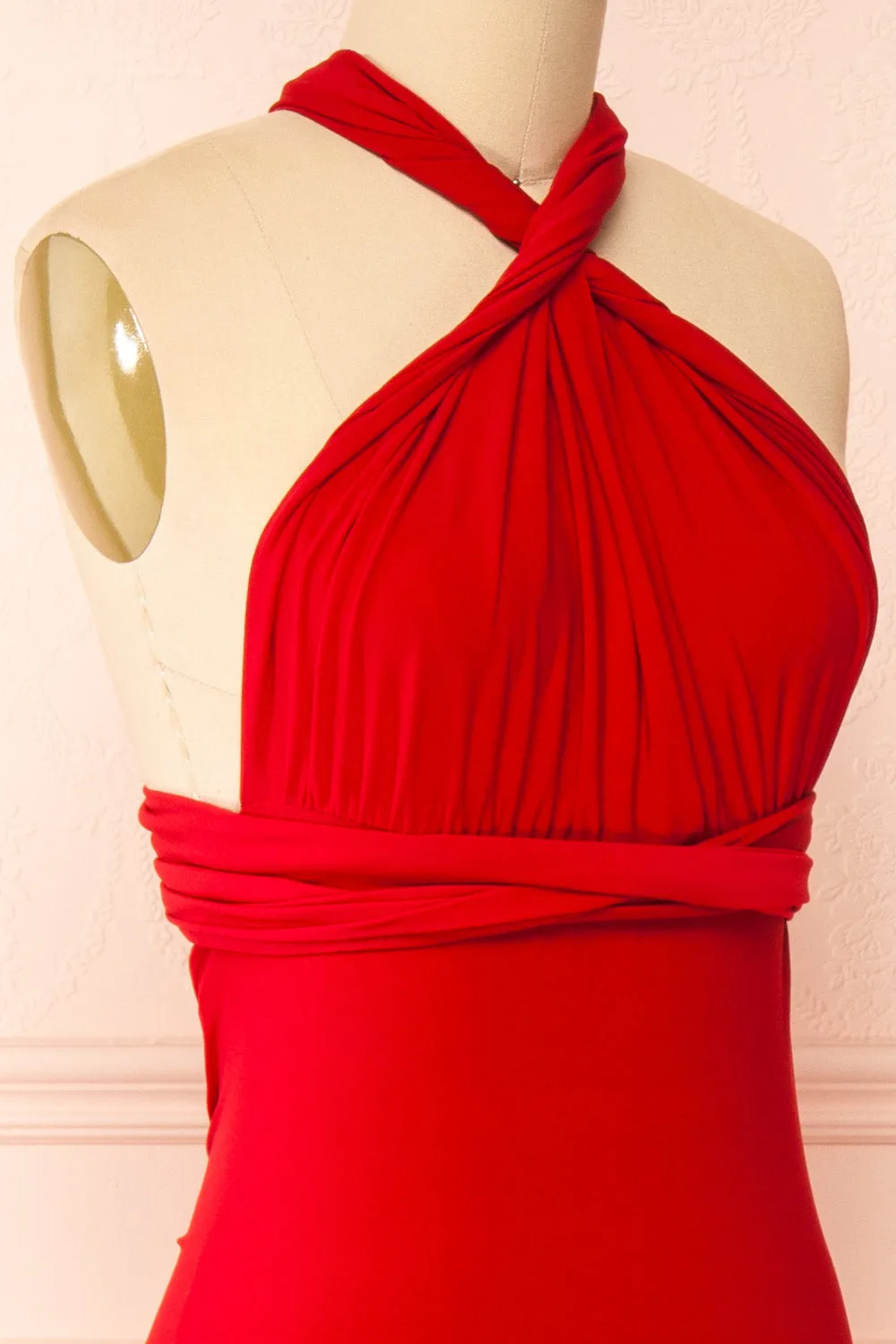 Aristella Red | Convertible Midi Dress