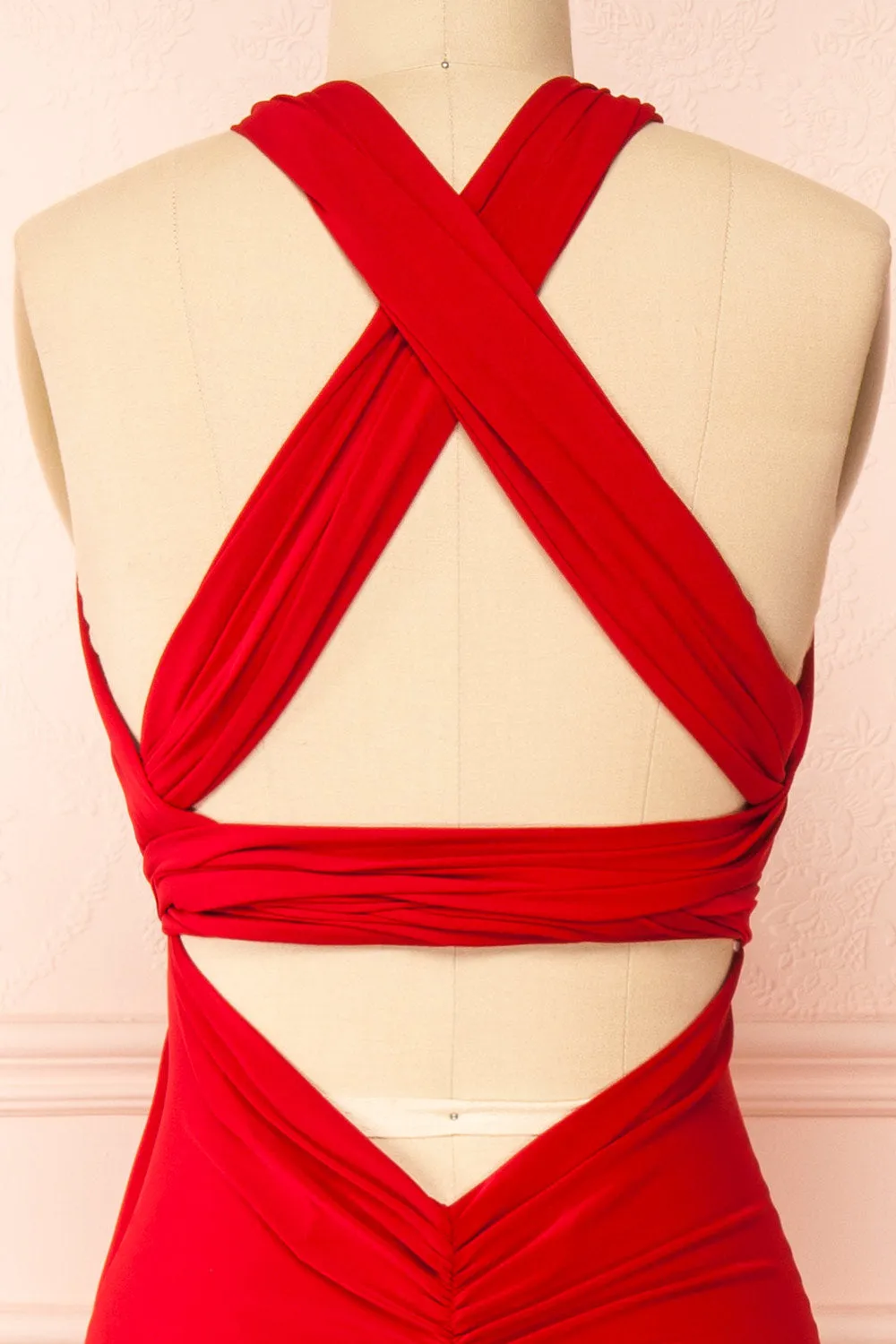 Aristella Red | Convertible Midi Dress