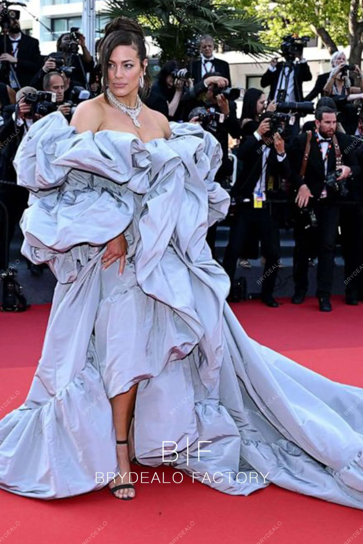 Ashley Graham 2023 Cannes Film Festival Red Carpet Blue Dress