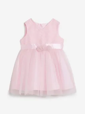 Baby HOP Light Pink Bow Detailed Dress
