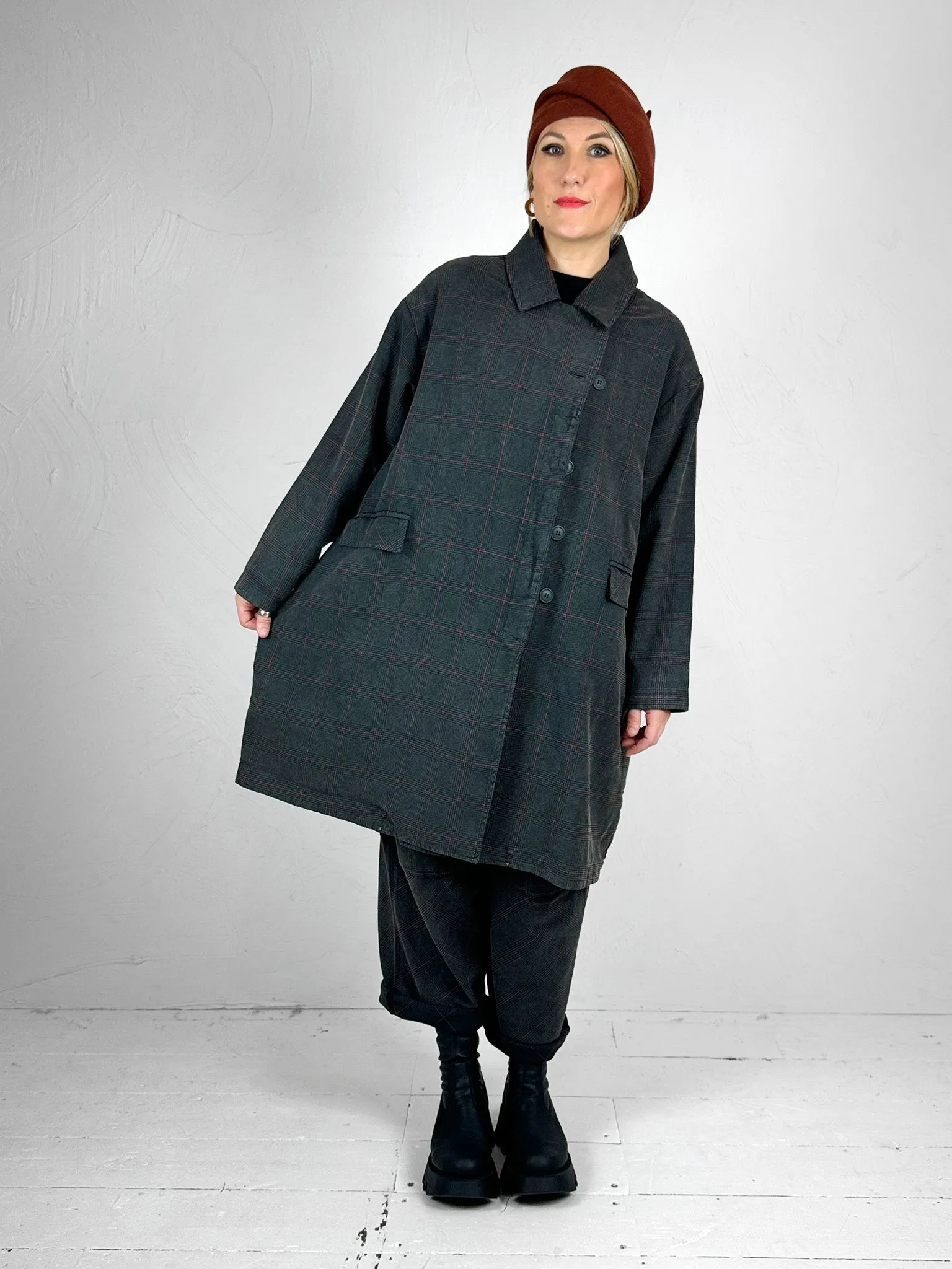 Baci Plaid Oversized Midi Coat