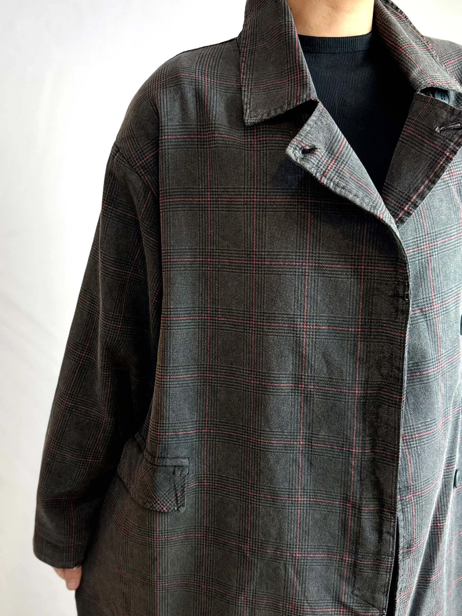 Baci Plaid Oversized Midi Coat