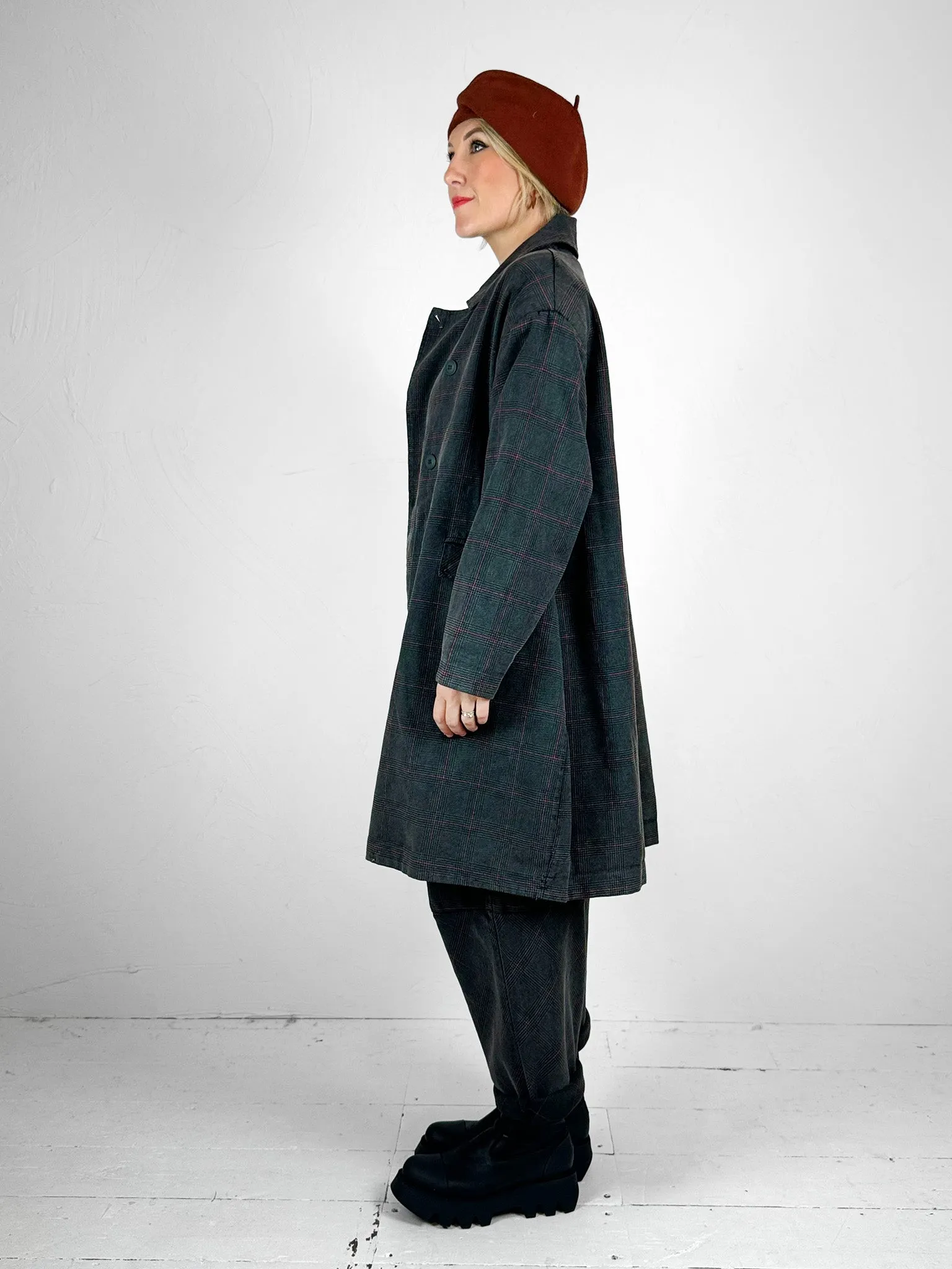 Baci Plaid Oversized Midi Coat