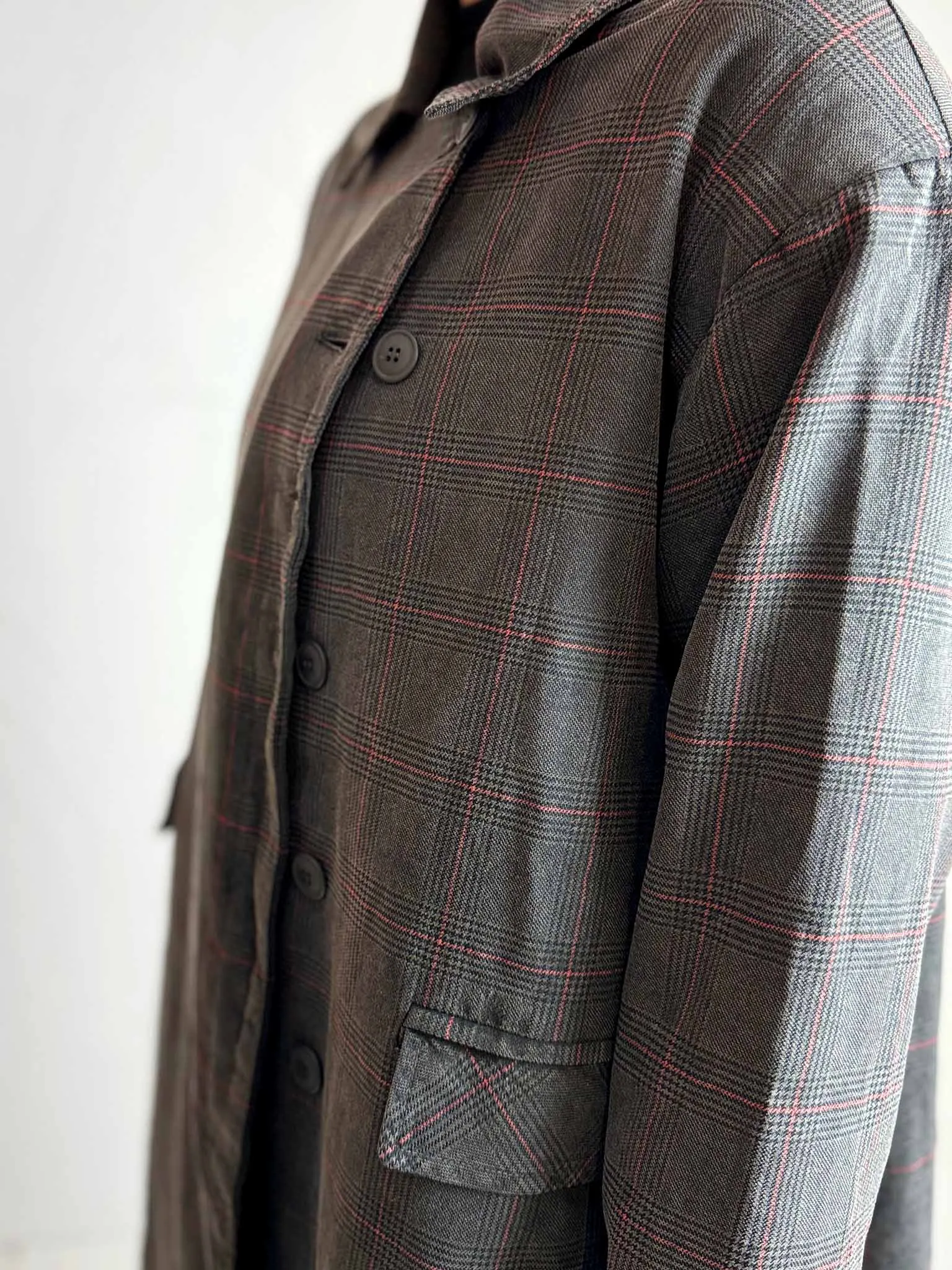 Baci Plaid Oversized Midi Coat
