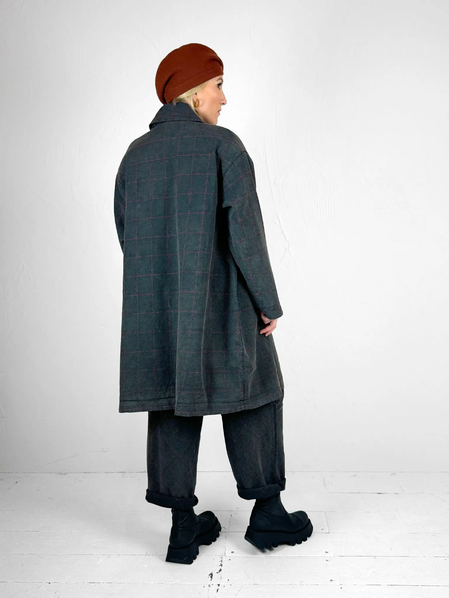Baci Plaid Oversized Midi Coat