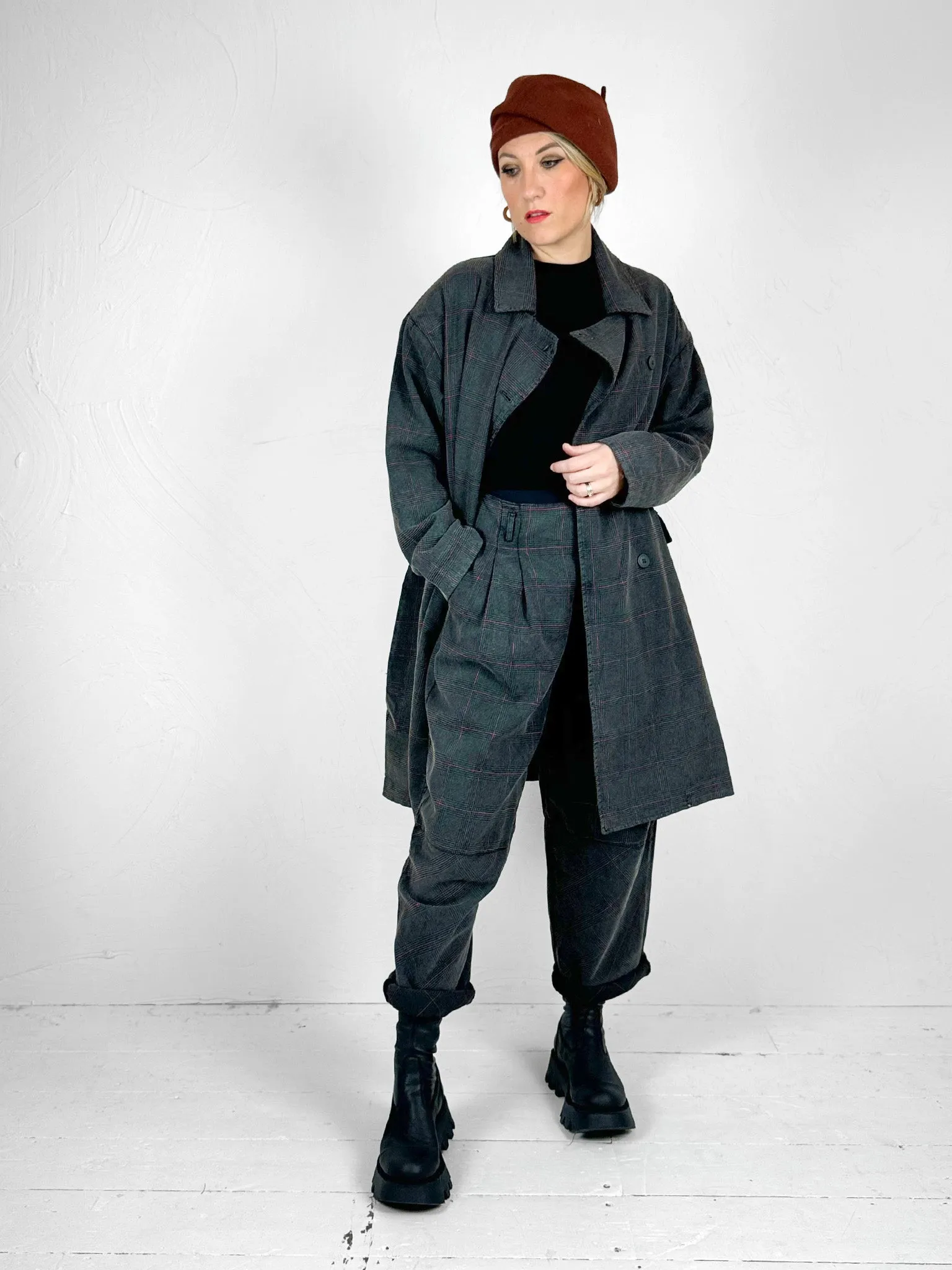 Baci Plaid Oversized Midi Coat
