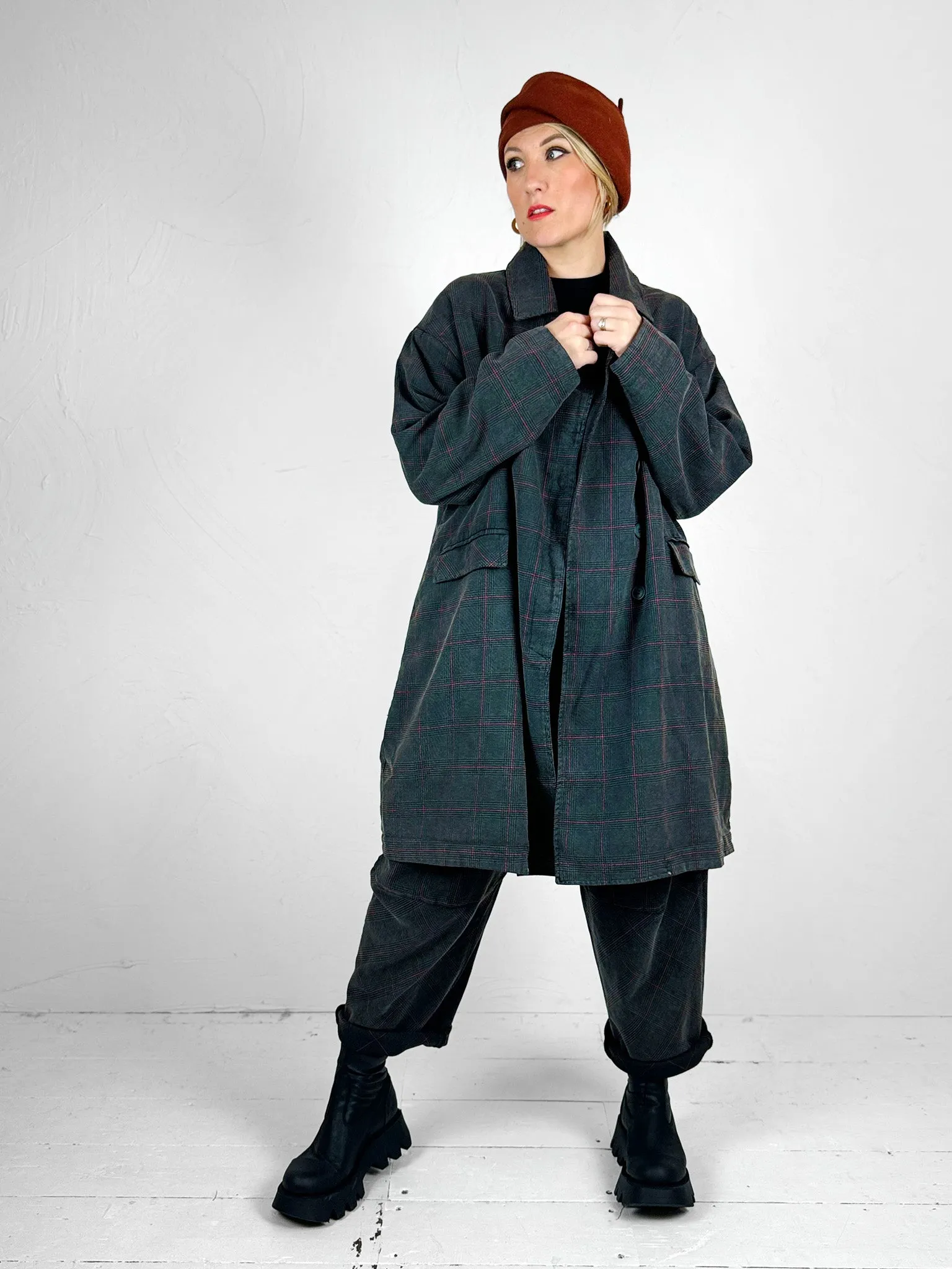 Baci Plaid Oversized Midi Coat