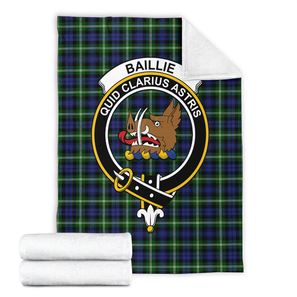 Baillie (Bailey) Tartan Blanket with Family Crest