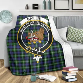Baillie (Bailey) Tartan Blanket with Family Crest