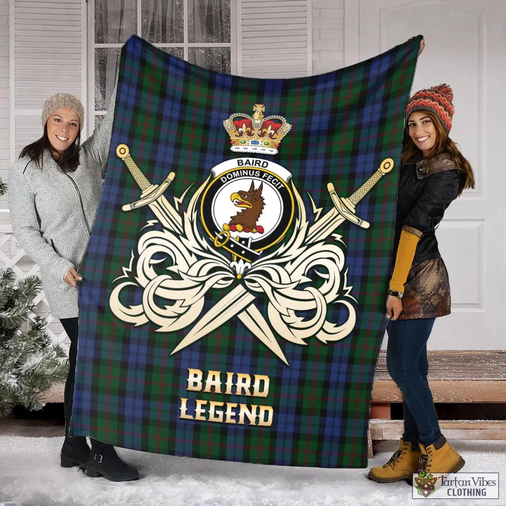 Baird Tartan Blanket with Clan Crest and the Golden Sword of Courageous Legacy