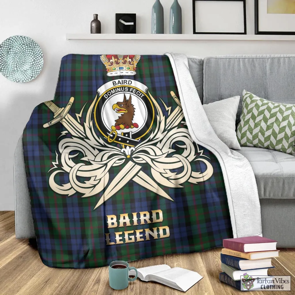 Baird Tartan Blanket with Clan Crest and the Golden Sword of Courageous Legacy