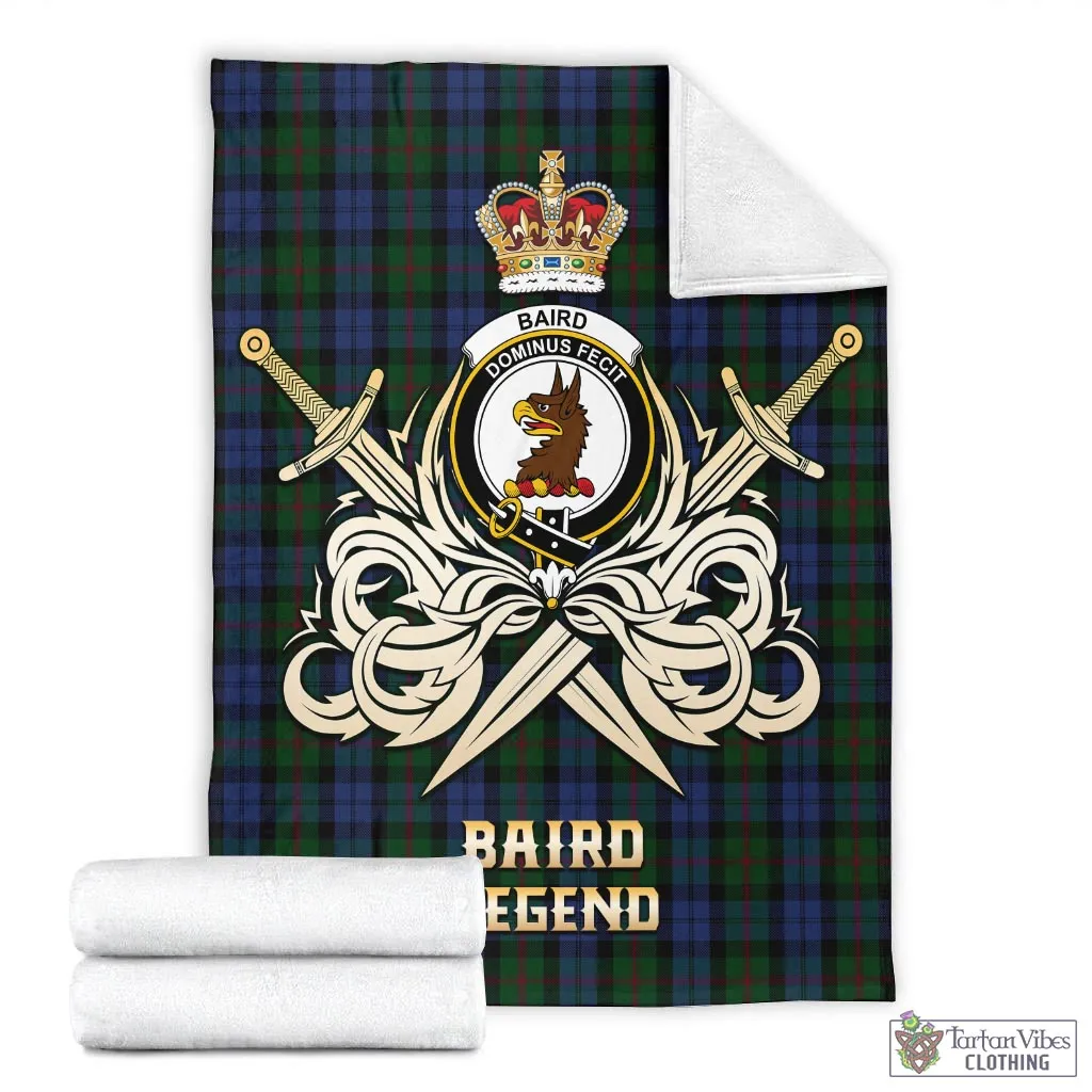 Baird Tartan Blanket with Clan Crest and the Golden Sword of Courageous Legacy