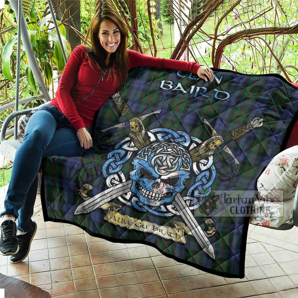 Baird Tartan Quilt with Celtic Skull Alba Gu Brath Style