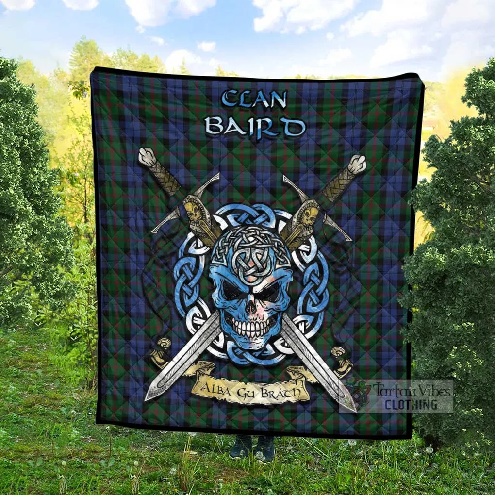 Baird Tartan Quilt with Celtic Skull Alba Gu Brath Style