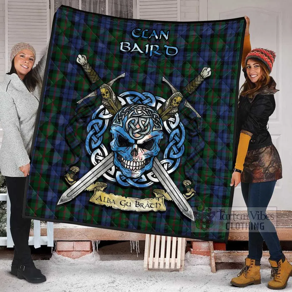 Baird Tartan Quilt with Celtic Skull Alba Gu Brath Style