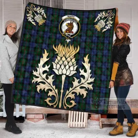 Baird Tartan Quilt with Family Crest and Golden Thistle Style
