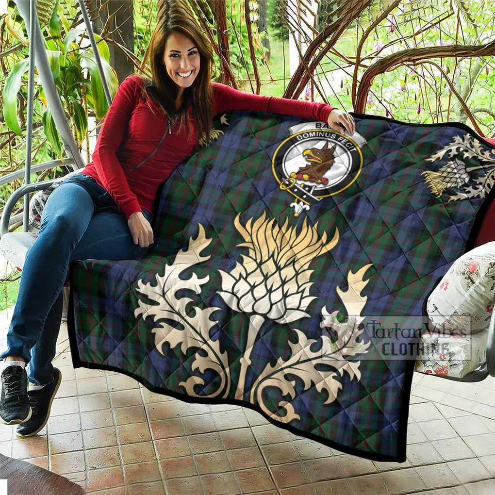Baird Tartan Quilt with Family Crest and Golden Thistle Style