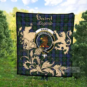 Baird Tartan Quilt with Family Crest and Scottish Symbol Style