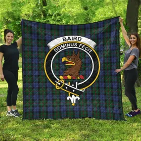 Baird Tartan Quilt with Family Crest