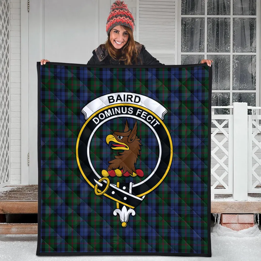 Baird Tartan Quilt with Family Crest