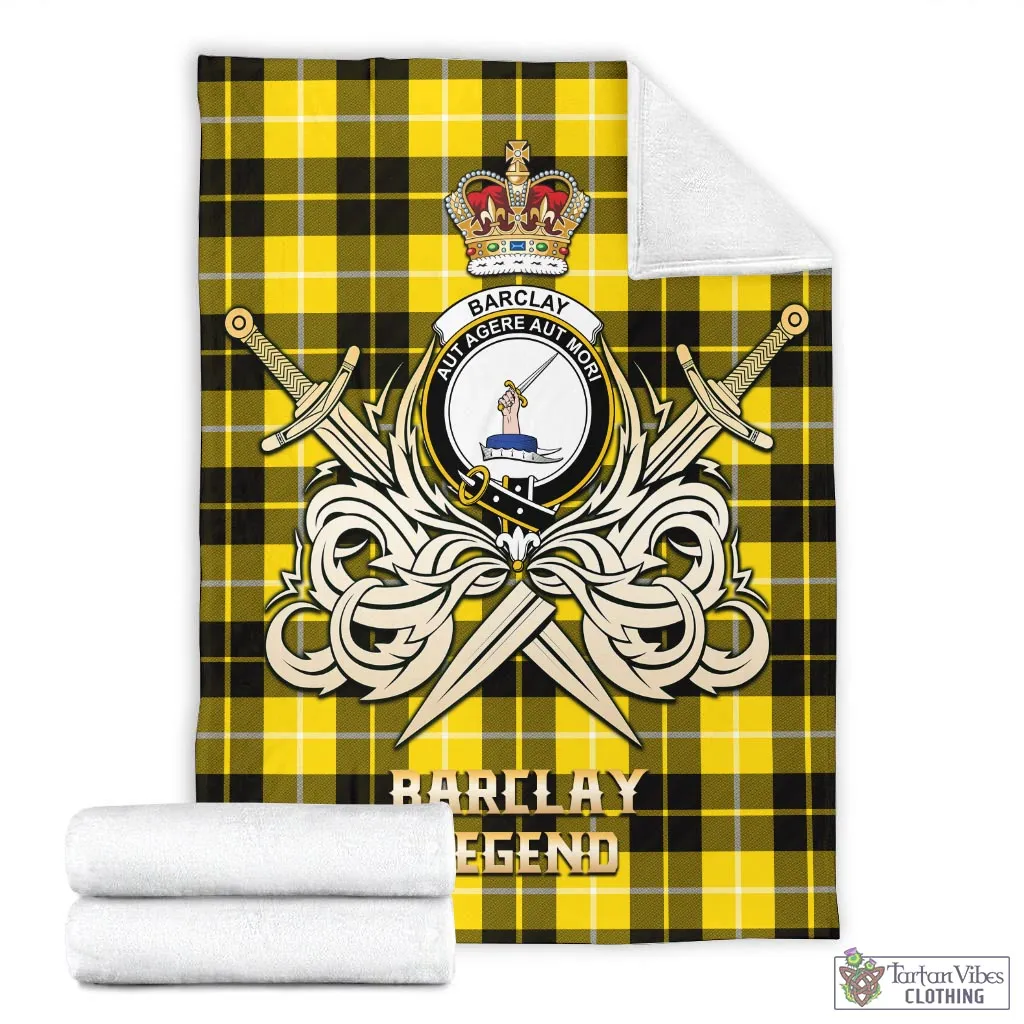 Barclay Dress Modern Tartan Blanket with Clan Crest and the Golden Sword of Courageous Legacy