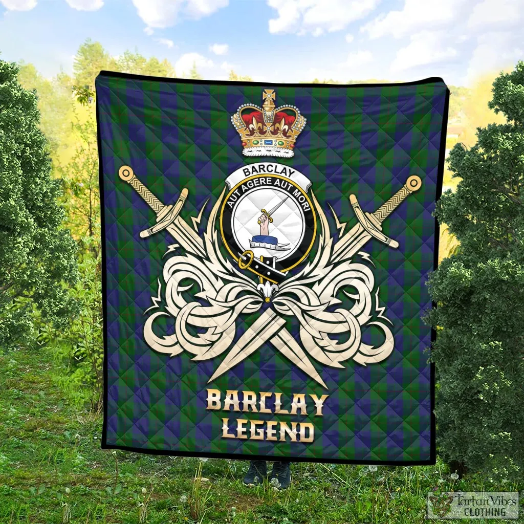 Barclay Tartan Quilt with Clan Crest and the Golden Sword of Courageous Legacy